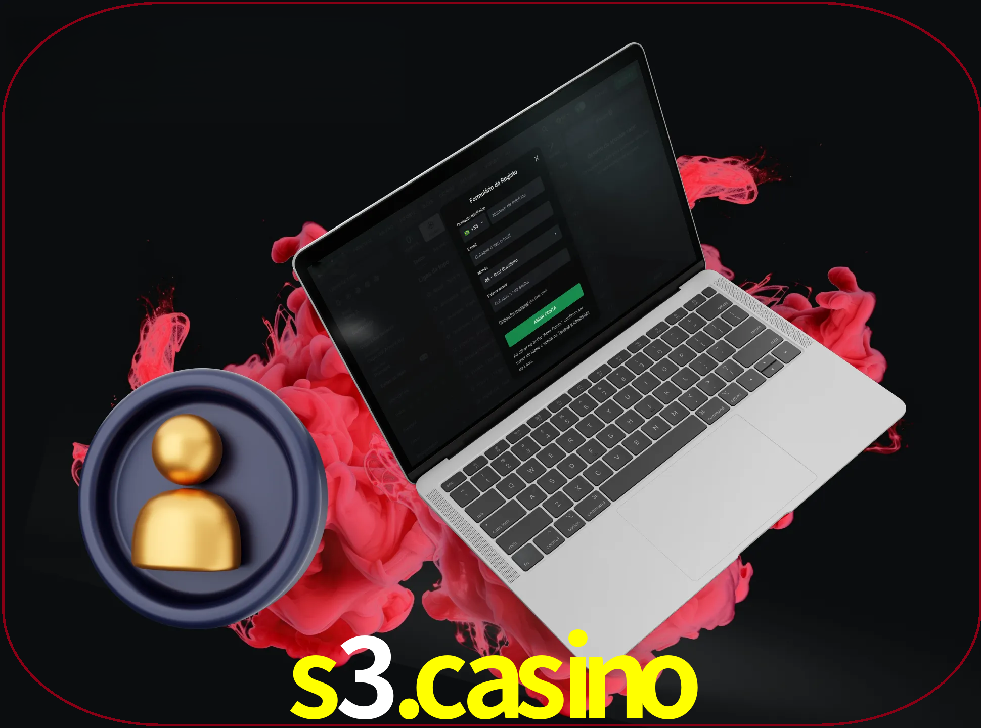 No cabeçalho do site S3.CASINO, clique no botão que o levará a um formulário especial onde terá de introduzir as suas informações actuais.