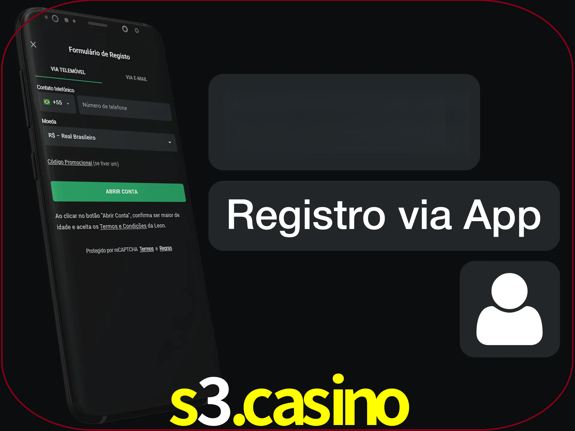 Registre-se com duas etapas usando o aplicativo.