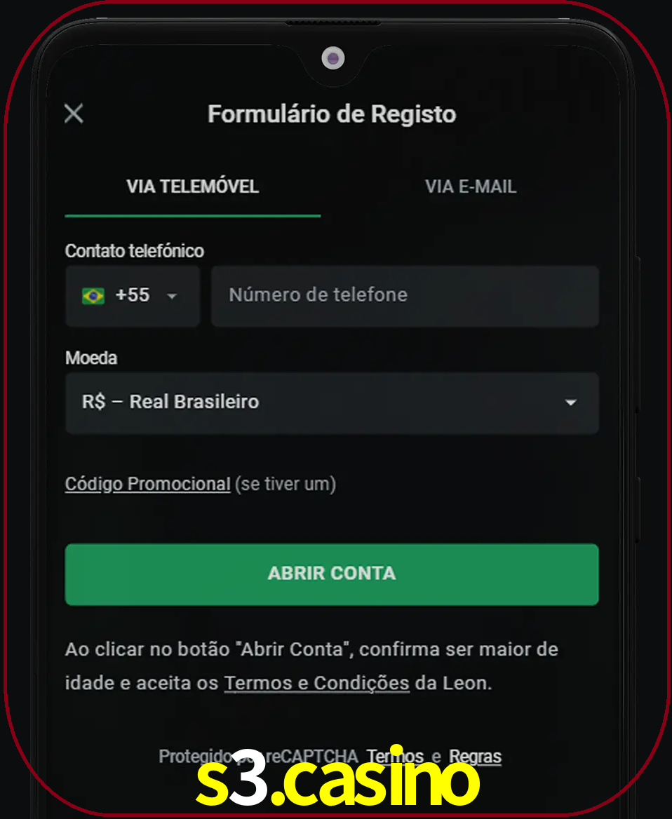 Abra o aplicativo e inicie o processo de registro.