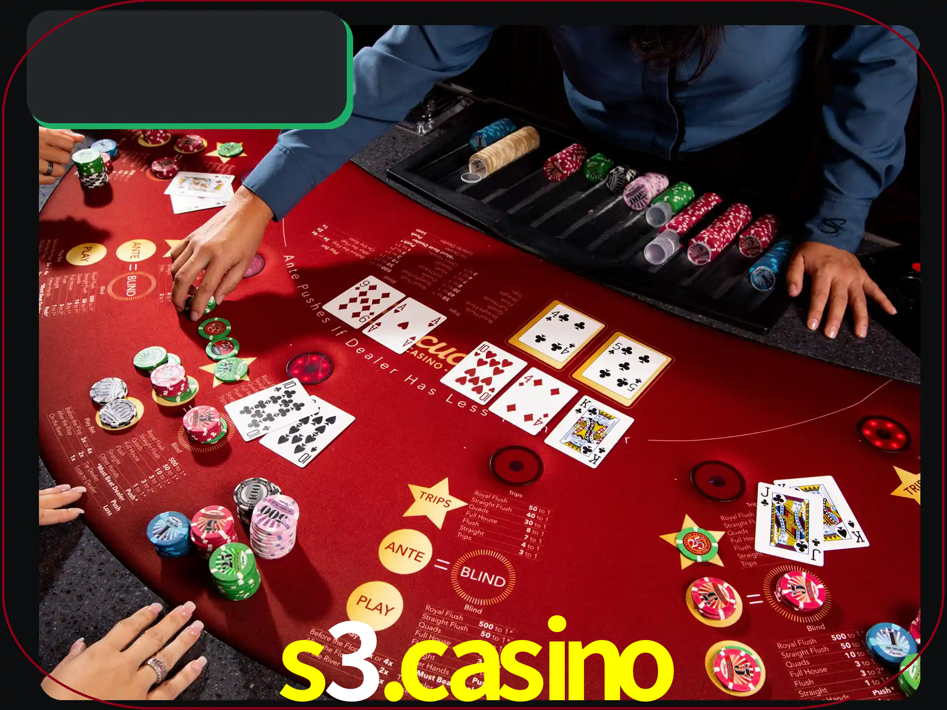 Jogue pôquer com pessoas reais em uma mesa.