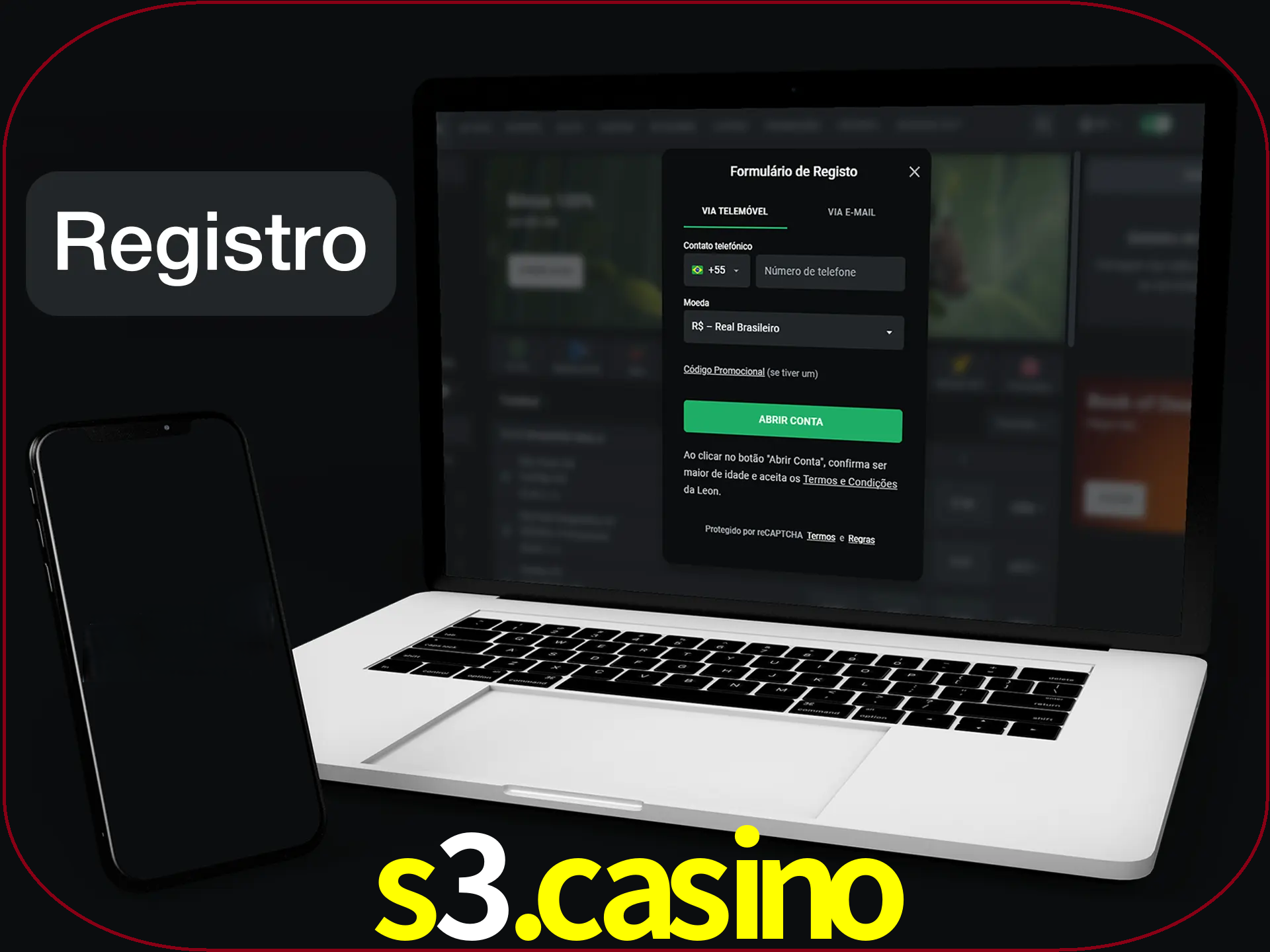 O registro na LeonBet é simples.